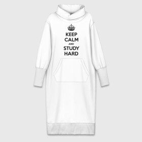Платье удлиненное хлопок с принтом Keep calm and study hard в Новосибирске,  |  | keep calm and study hard | студенческие | учиться | школа