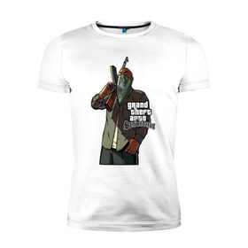 Мужская футболка премиум с принтом GTA San Andreas в Новосибирске, 92% хлопок, 8% лайкра | приталенный силуэт, круглый вырез ворота, длина до линии бедра, короткий рукав | gta | gta san andreas | gtasa | мобильные игры