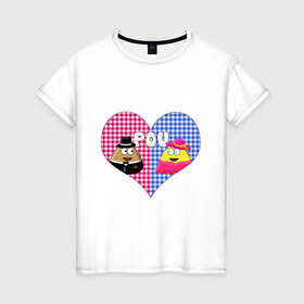Женская футболка хлопок с принтом Pou в Новосибирске, 100% хлопок | прямой крой, круглый вырез горловины, длина до линии бедер, слегка спущенное плечо | pou | игры | мобильные игры | поу