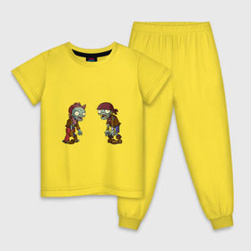 Детская пижама хлопок с принтом Зомби против Растений в Новосибирске, 100% хлопок |  брюки и футболка прямого кроя, без карманов, на брюках мягкая резинка на поясе и по низу штанин
 | зомби