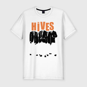 Мужская футболка премиум с принтом The Hives (пиджаки) в Новосибирске, 92% хлопок, 8% лайкра | приталенный силуэт, круглый вырез ворота, длина до линии бедра, короткий рукав | Тематика изображения на принте: kubana 2014 | the hives | альтернатива | кубана 2014 | музыка | рок | с группами | фестиваль