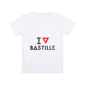 Детская футболка хлопок с принтом Bastille в Новосибирске, 100% хлопок | круглый вырез горловины, полуприлегающий силуэт, длина до линии бедер | bastille | pop rock | rock | альтернатива | инди рок | музыка | поп рок | рок | сердце | треугольник | я люблю