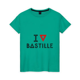 Женская футболка хлопок с принтом Bastille в Новосибирске, 100% хлопок | прямой крой, круглый вырез горловины, длина до линии бедер, слегка спущенное плечо | bastille | pop rock | rock | альтернатива | инди рок | музыка | поп рок | рок | сердце | треугольник | я люблю