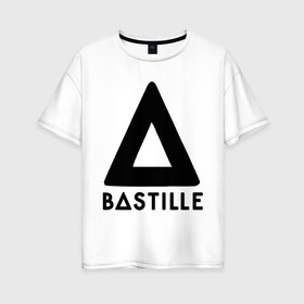 Женская футболка хлопок Oversize с принтом Bastille в Новосибирске, 100% хлопок | свободный крой, круглый ворот, спущенный рукав, длина до линии бедер
 | bastille | kubana | rock | кубана | музыка | подарок | рок | треугольник