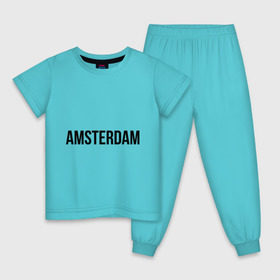 Детская пижама хлопок с принтом Amsterdam в Новосибирске, 100% хлопок |  брюки и футболка прямого кроя, без карманов, на брюках мягкая резинка на поясе и по низу штанин
 | amsterdam | амстердам | голландия | туристические