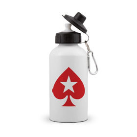 Бутылка спортивная с принтом Покер Пики Poker Stars в Новосибирске, металл | емкость — 500 мл, в комплекте две пластиковые крышки и карабин для крепления | игры | карты | покер | покер пики poker stars