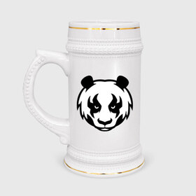 Кружка пивная с принтом Харизматичная панда в Новосибирске,  керамика (Материал выдерживает высокую температуру, стоит избегать резкого перепада температур) |  объем 630 мл | 
