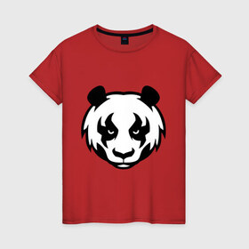 Женская футболка хлопок с принтом Харизматичная панда в Новосибирске, 100% хлопок | прямой крой, круглый вырез горловины, длина до линии бедер, слегка спущенное плечо | 