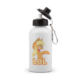 Бутылка спортивная с принтом Пони lol в Новосибирске, металл | емкость — 500 мл, в комплекте две пластиковые крышки и карабин для крепления | lol | my little pony | pony | брони | лол | пони | пони lol