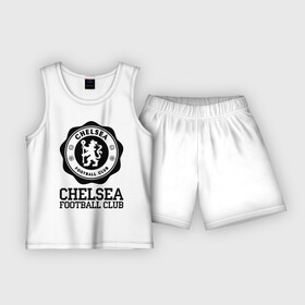 Детская пижама с шортами хлопок с принтом Chelsea FC в Новосибирске,  |  | 1905 | chelsea | chelsea logo | fc | footbal club | лого | логотип | спорт | футбол | футбольный клуб | челси