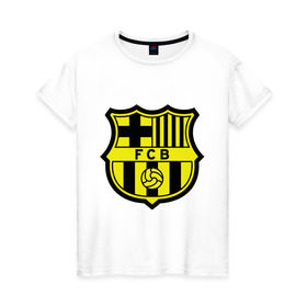 Женская футболка хлопок с принтом Barcelona logo в Новосибирске, 100% хлопок | прямой крой, круглый вырез горловины, длина до линии бедер, слегка спущенное плечо | barcelona | fc | fc barcelona | footbal club | барселона | лого | логотип | спорт | футбол | футбольный клуб
