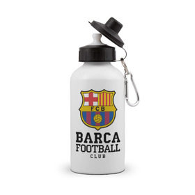 Бутылка спортивная с принтом Barcelona FC в Новосибирске, металл | емкость — 500 мл, в комплекте две пластиковые крышки и карабин для крепления | barcelona | fc | fc barcelona | footbal club | барселона | лого | логотип | спорт | футбол | футбольный клуб