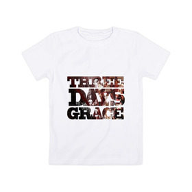 Детская футболка хлопок с принтом Three days grace (dark) в Новосибирске, 100% хлопок | круглый вырез горловины, полуприлегающий силуэт, длина до линии бедер | three days grace