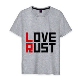 Мужская футболка хлопок с принтом Love Rust в Новосибирске, 100% хлопок | прямой крой, круглый вырез горловины, длина до линии бедер, слегка спущенное плечо. | love | playrust | rust | раст