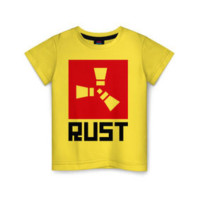 Детская футболка хлопок с принтом Rust в Новосибирске, 100% хлопок | круглый вырез горловины, полуприлегающий силуэт, длина до линии бедер | playrust | rust | раст