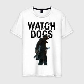 Мужская футболка хлопок с принтом Watch Dogs в Новосибирске, 100% хлопок | прямой крой, круглый вырез горловины, длина до линии бедер, слегка спущенное плечо. | 