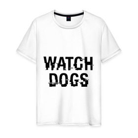 Мужская футболка хлопок с принтом Watch Dogs в Новосибирске, 100% хлопок | прямой крой, круглый вырез горловины, длина до линии бедер, слегка спущенное плечо. | wg | игра