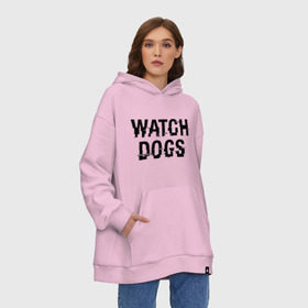 Худи SuperOversize хлопок с принтом Watch Dogs в Новосибирске, 70% хлопок, 30% полиэстер, мягкий начес внутри | карман-кенгуру, эластичная резинка на манжетах и по нижней кромке, двухслойный капюшон
 | wg | игра
