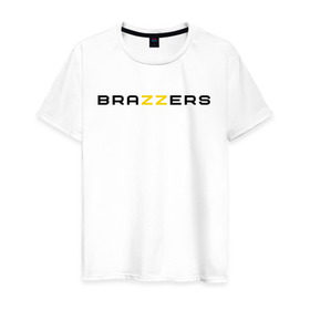 Мужская футболка хлопок с принтом Brazzers в Новосибирске, 100% хлопок | прямой крой, круглый вырез горловины, длина до линии бедер, слегка спущенное плечо. | brazzers