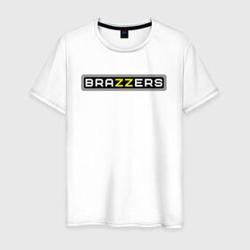 Мужская футболка хлопок с принтом Brazzers в Новосибирске, 100% хлопок | прямой крой, круглый вырез горловины, длина до линии бедер, слегка спущенное плечо. | brazzers