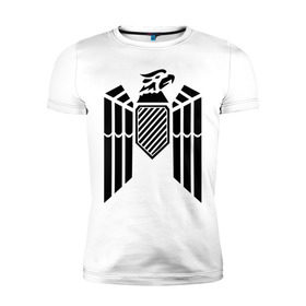 Мужская футболка премиум с принтом Немецкий гербовый орел в Новосибирске, 92% хлопок, 8% лайкра | приталенный силуэт, круглый вырез ворота, длина до линии бедра, короткий рукав | геральдика | герб | орел | птица