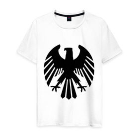 Мужская футболка хлопок с принтом Немецкий гербовый орёл в Новосибирске, 100% хлопок | прямой крой, круглый вырез горловины, длина до линии бедер, слегка спущенное плечо. | геральдика | герб | немецкий | орел | птица | рисунок