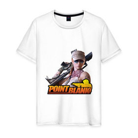 Мужская футболка хлопок с принтом Point Blank в Новосибирске, 100% хлопок | прямой крой, круглый вырез горловины, длина до линии бедер, слегка спущенное плечо. | point blank | поинт блэнк