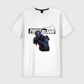 Мужская футболка премиум с принтом Point Blank в Новосибирске, 92% хлопок, 8% лайкра | приталенный силуэт, круглый вырез ворота, длина до линии бедра, короткий рукав | point blank | поинт блэнк