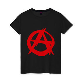 Женская футболка хлопок с принтом Анархист в Новосибирске, 100% хлопок | прямой крой, круглый вырез горловины, длина до линии бедер, слегка спущенное плечо | анархия | мама