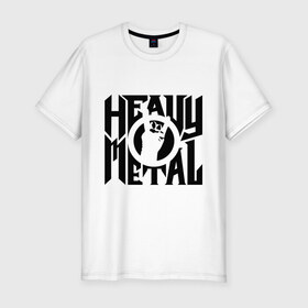 Мужская футболка премиум с принтом Heavy metal в Новосибирске, 92% хлопок, 8% лайкра | приталенный силуэт, круглый вырез ворота, длина до линии бедра, короткий рукав | heavy | metal | music | металл | музыка | тяжелый | хеви | хэви | хэви метал