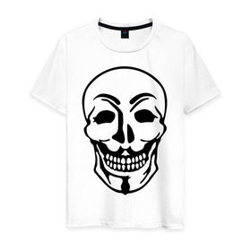 Мужская футболка хлопок с принтом Анонимус - череп в Новосибирске, 100% хлопок | прямой крой, круглый вырез горловины, длина до линии бедер, слегка спущенное плечо. | скелет