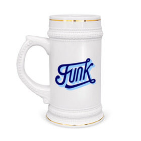 Кружка пивная с принтом Funk в Новосибирске,  керамика (Материал выдерживает высокую температуру, стоит избегать резкого перепада температур) |  объем 630 мл | funk | jazz | music | джаз | музыка | фанк