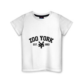 Детская футболка хлопок с принтом Zoo York в Новосибирске, 100% хлопок | круглый вырез горловины, полуприлегающий силуэт, длина до линии бедер | 300 | york | zoo | антибренд | зоо | йорк