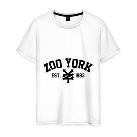 Мужская футболка хлопок с принтом Zoo York в Новосибирске, 100% хлопок | прямой крой, круглый вырез горловины, длина до линии бедер, слегка спущенное плечо. | 300 | york | zoo | антибренд | зоо | йорк