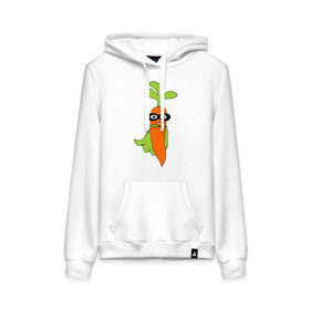 Женская толстовка хлопок с принтом Супер-морковь в Новосибирске, френч-терри, мягкий теплый начес внутри (100% хлопок) | карман-кенгуру, эластичные манжеты и нижняя кромка, капюшон с подкладом и шнурком | супергерой