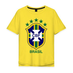 Мужская футболка хлопок Oversize с принтом Сборная Бразилии по футболу в Новосибирске, 100% хлопок | свободный крой, круглый ворот, “спинка” длиннее передней части | бразилия