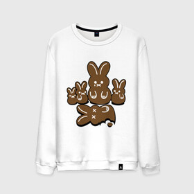 Мужской свитшот хлопок с принтом Шоколадные кролики в Новосибирске, 100% хлопок |  | Тематика изображения на принте: chocolate | death | rabbit | еда | зайцы | заяц | зверь | кролик | шоколад