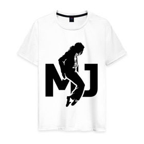 Мужская футболка хлопок с принтом Майкл Джексон в Новосибирске, 100% хлопок | прямой крой, круглый вырез горловины, длина до линии бедер, слегка спущенное плечо. | jackson | king | michael | music | pop | джексон | джэксон | король | майкл | музыка | поп | попса