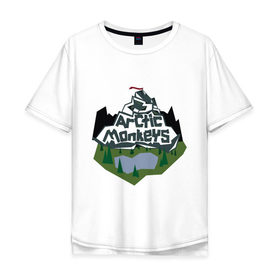 Мужская футболка хлопок Oversize с принтом Arctic monkeys mountain в Новосибирске, 100% хлопок | свободный крой, круглый ворот, “спинка” длиннее передней части | arctic monkeys