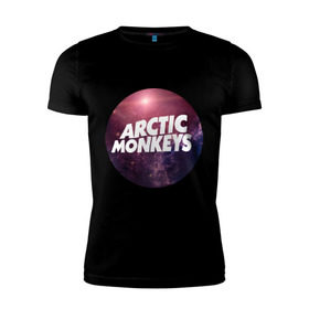 Мужская футболка премиум с принтом Arctic monkeys space logo в Новосибирске, 92% хлопок, 8% лайкра | приталенный силуэт, круглый вырез ворота, длина до линии бедра, короткий рукав | arctic monkeys
