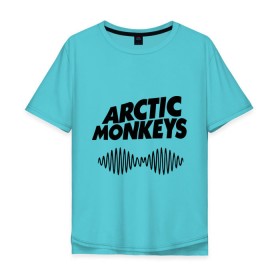 Мужская футболка хлопок Oversize с принтом Arctic monkeys wave в Новосибирске, 100% хлопок | свободный крой, круглый ворот, “спинка” длиннее передней части | arctic monkeys