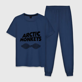 Мужская пижама хлопок с принтом Arctic monkeys wave в Новосибирске, 100% хлопок | брюки и футболка прямого кроя, без карманов, на брюках мягкая резинка на поясе и по низу штанин
 | arctic monkeys