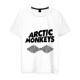 Мужская футболка хлопок с принтом Arctic monkeys wave в Новосибирске, 100% хлопок | прямой крой, круглый вырез горловины, длина до линии бедер, слегка спущенное плечо. | Тематика изображения на принте: arctic monkeys
