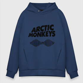 Мужское худи Oversize хлопок с принтом Arctic monkeys wave в Новосибирске, френч-терри — 70% хлопок, 30% полиэстер. Мягкий теплый начес внутри —100% хлопок | боковые карманы, эластичные манжеты и нижняя кромка, капюшон на магнитной кнопке | arctic monkeys