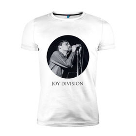 Мужская футболка премиум с принтом Joy division круг в Новосибирске, 92% хлопок, 8% лайкра | приталенный силуэт, круглый вырез ворота, длина до линии бедра, короткий рукав | joy division