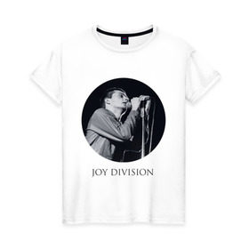 Женская футболка хлопок с принтом Joy division круг в Новосибирске, 100% хлопок | прямой крой, круглый вырез горловины, длина до линии бедер, слегка спущенное плечо | joy division