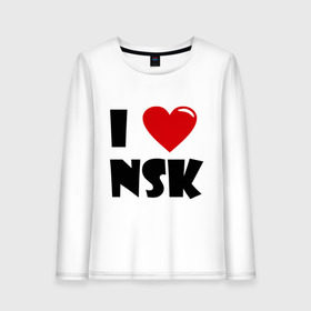 Женский лонгслив хлопок с принтом I LOVE NSK в Новосибирске, 100% хлопок |  | новосибирск | нск | россия | сибирь | я люблю.