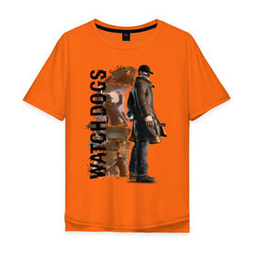 Мужская футболка хлопок Oversize с принтом Watch Dogs (Aiden Pierce) в Новосибирске, 100% хлопок | свободный крой, круглый ворот, “спинка” длиннее передней части | aiden | dog | pierce | watch | пирс | эйден