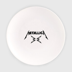 Тарелка с принтом Metallica в Новосибирске, фарфор | диаметр - 210 мм
диаметр для нанесения принта - 120 мм | Тематика изображения на принте: металлика