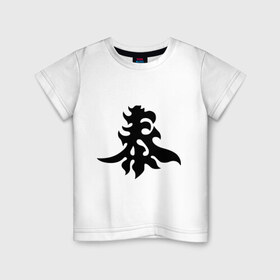 Детская футболка хлопок с принтом Японский иероглиф - Богатство в Новосибирске, 100% хлопок | круглый вырез горловины, полуприлегающий силуэт, длина до линии бедер | Тематика изображения на принте: богатство | иероглиф | калллиграфия | китай | япония